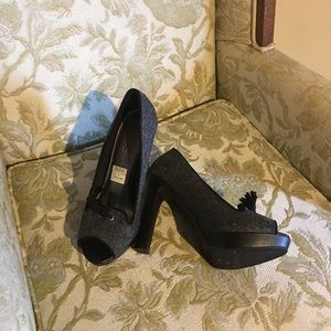 Black tweed heels